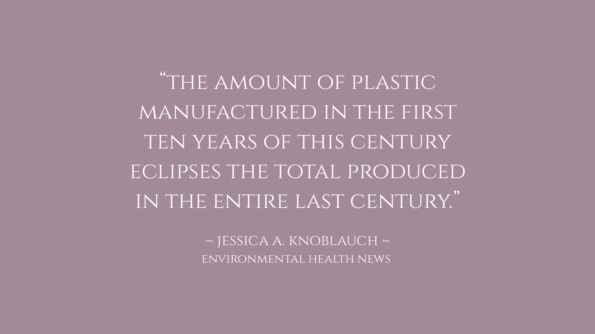 LET'S TALK ABOUT PLASTIC