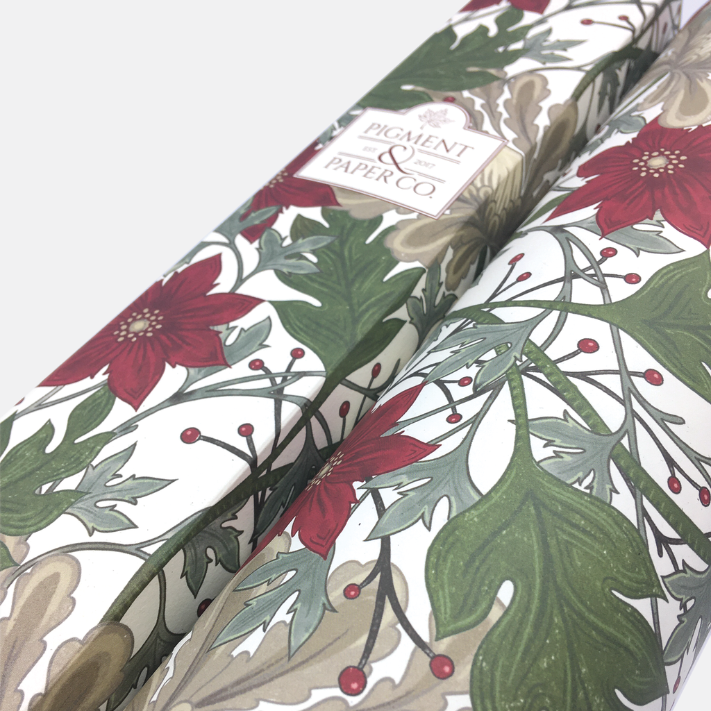 Merry Botanical Holiday Eco Gift Wrap - Box of 3 Sheets