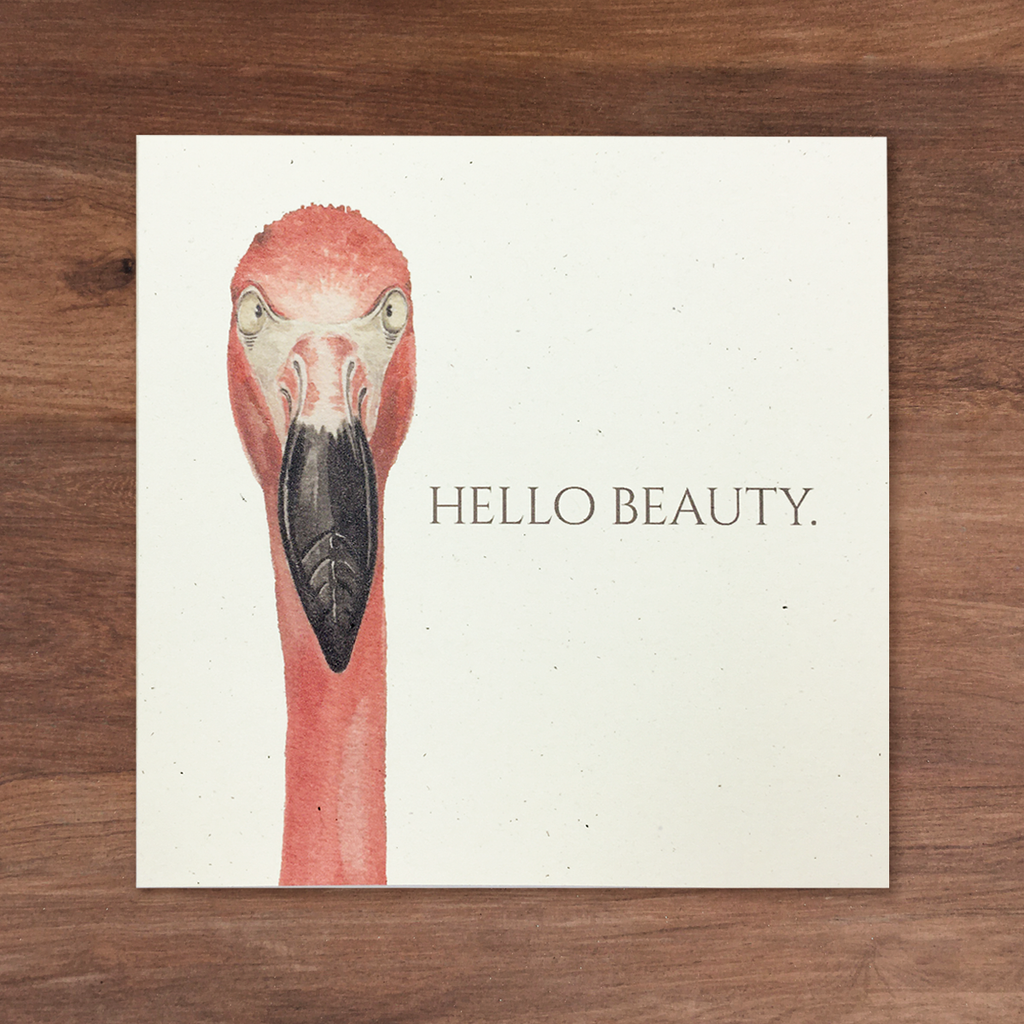 Magnificent Beasts - Hello Beauty Flamingo Greeting Card